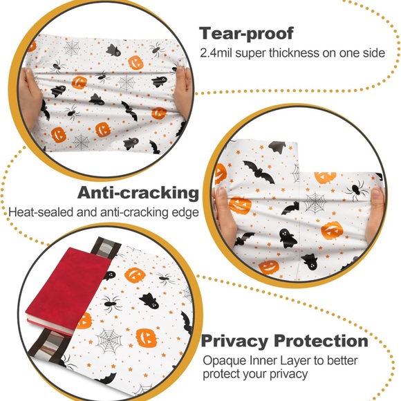 20 count 6x9 Halloween poly mailers bundle - plus mystery cards & stickers - Picture 4 of 6